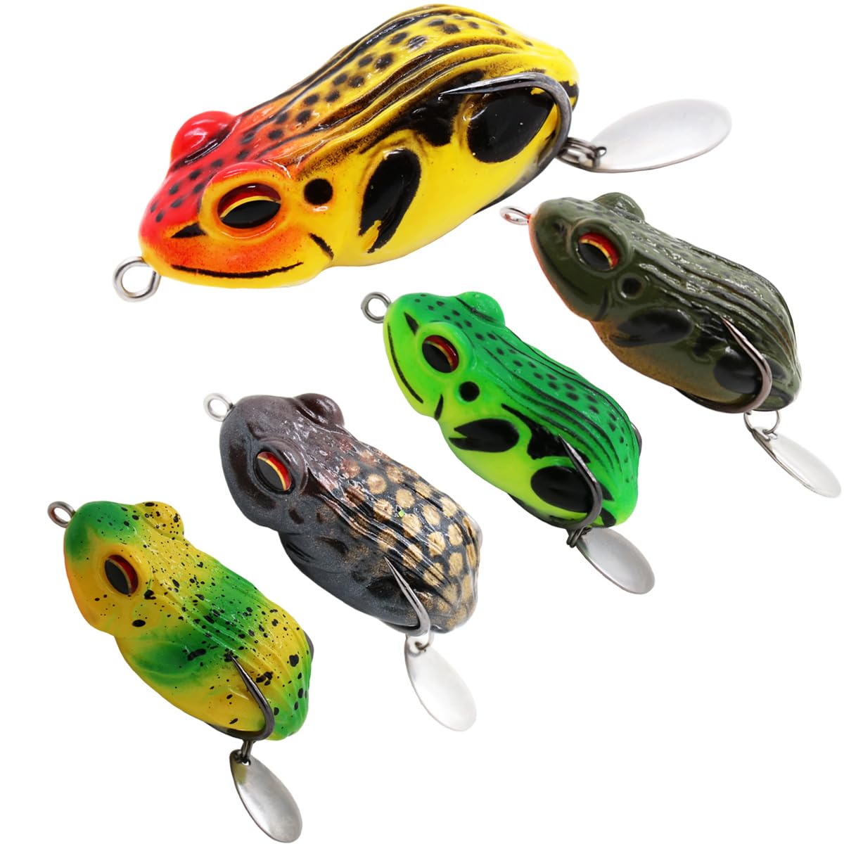 Amazon.co.jp: Topwater Frog ルアー バス トラウト 釣りルアー